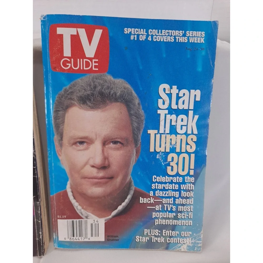 Lot Of 2 Star Trek‎ TV Guide Kirk 1996 TNG Crew (1994) Fair Condition